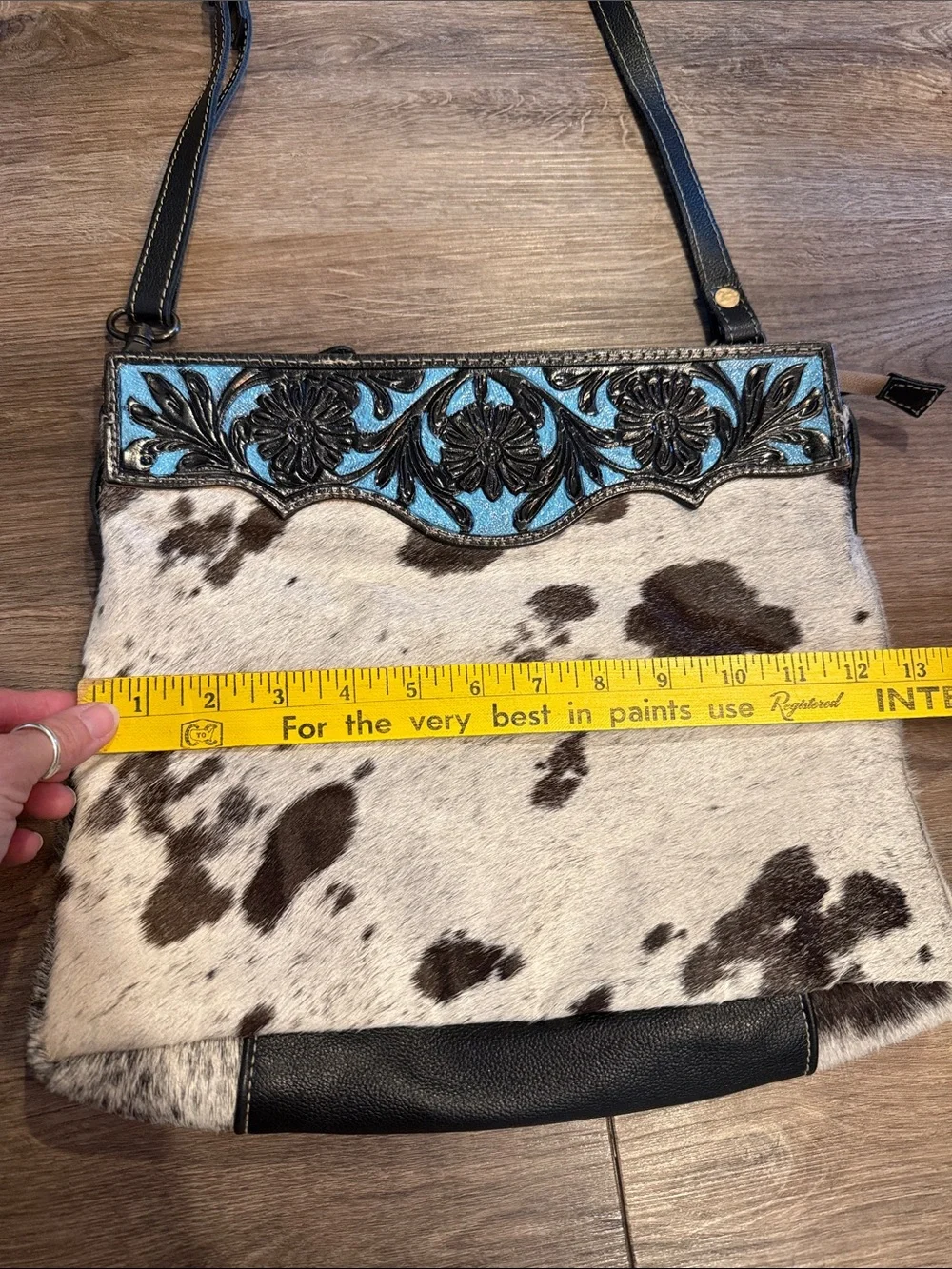 Myra Bag Cowhide Tooled Genui Leather Fringe Satchel Western Boho Bag Purse